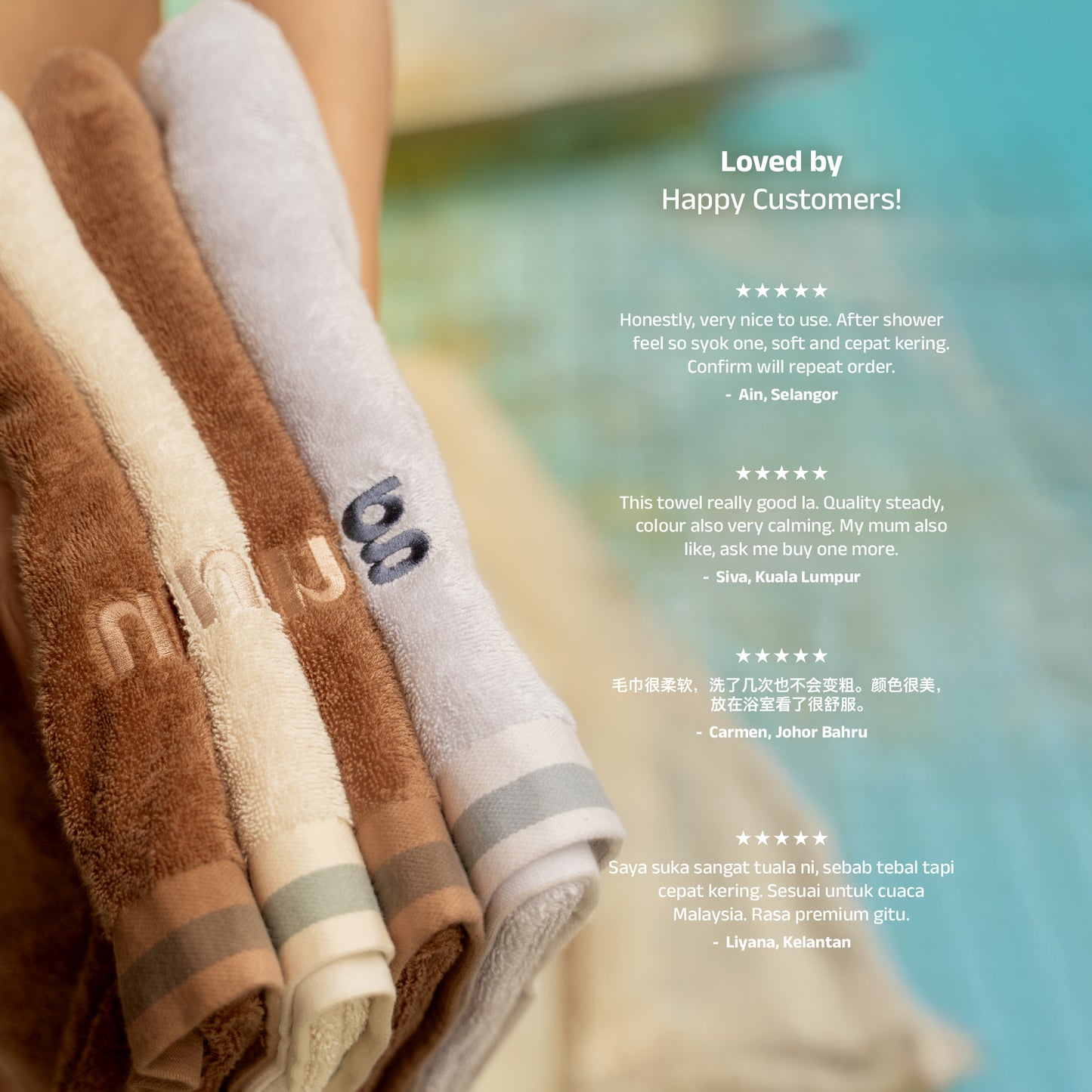 NNUG 100% Organic Cotton Towels - Trio Bundle